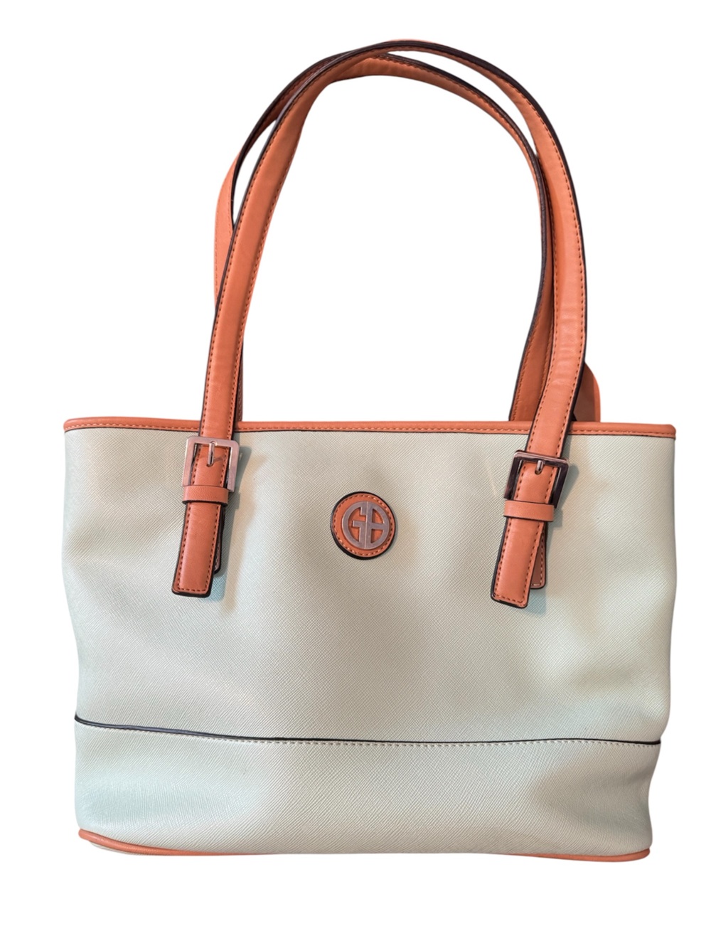 Giani Bernini Mint Green Tote with Tan Trim